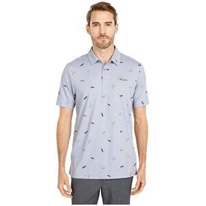 Travis Mathew Heather Gray Hedge your Bets Polo Shirt (Las Vegas) Mens Size S